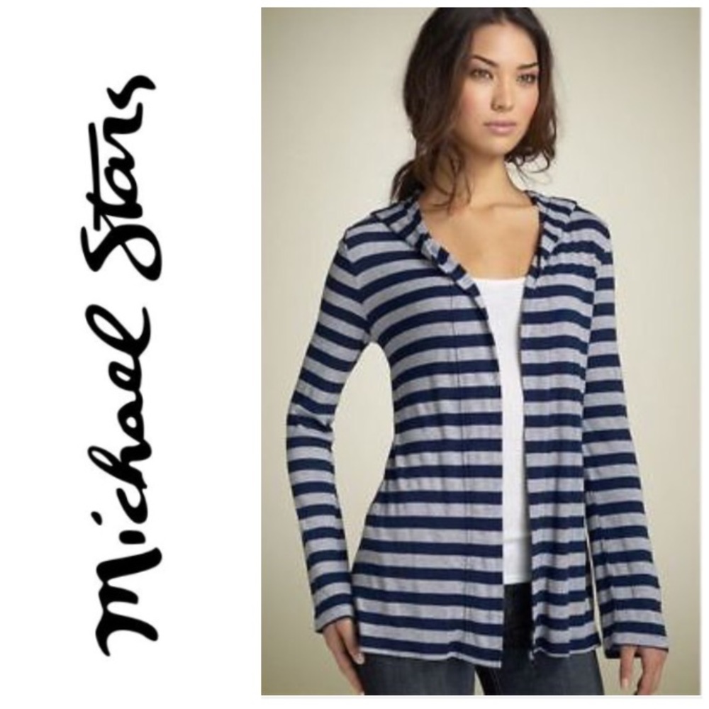 LIKE NEW!  Michael Stars hooded striped cardigan